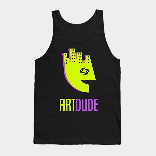 YourArtDude Logo In Yellow And Purple Tank Top by yourartdude